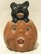 Vintage Halloween Jack O Lantern Choir Boy Black Cat 4 Wax Figure Rare As Is