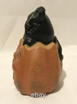 Vintage Halloween Jack O Lantern Choir Boy Black Cat 4 Wax Figure RARE As Is