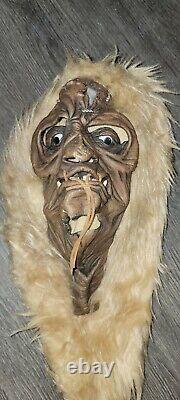 Vintage Halloween Mask Be Something Studios Shrunken Head 80s creepy Voodoo Rare