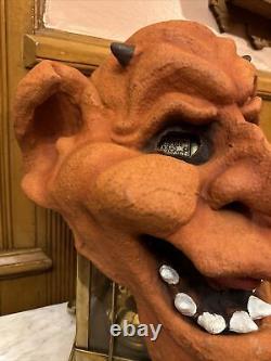 Vintage Halloween Mask Full Face Creepy Goblin Very RARE and Signed By Artist