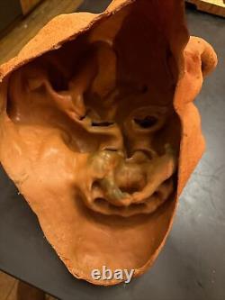 Vintage Halloween Mask Full Face Creepy Goblin Very RARE and Signed By Artist
