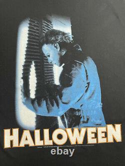Vintage Halloween Michael Meyers Horror Promo Shirt Blue Grape Sz XL 2001 RARE