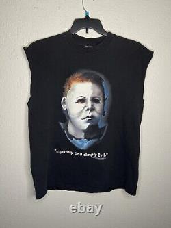 Vintage Halloween Michael Myers Shirt Adult XL Purely & Simply Evil RARE CUTOFF