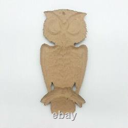 Vintage Halloween Owl on Branch Germany Embossed Cardboard 1940s 1960s RARE