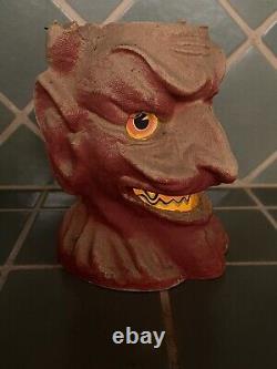 Vintage Halloween Paper Mache Pulp DEVIL Lantern RARE F. N. Burt 1930's