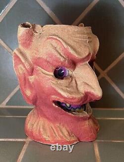 Vintage Halloween Paper Mache Pulp DEVIL Lantern RARE F. N. Burt 1930's