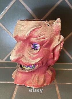 Vintage Halloween Paper Mache Pulp DEVIL Lantern RARE F. N. Burt 1930's