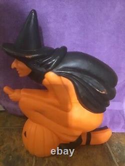 Vintage Halloween Plastic Blowmold Flying Witch Union Don Featherstone Rare
