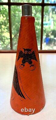 Vintage Halloween Siren Horn Screech Owl Cardboard Noisemaker Germany 1930s RARE