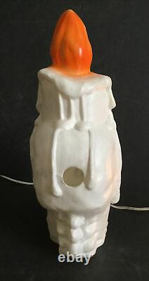 Vintage Halloween Skeleton Skull Candle Blow Mold With Light & Cord ULTRA RARE