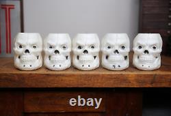 Vintage Halloween Skull Skeleton Head Blow Mold Shakers or lights 1960s RARE lot