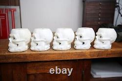 Vintage Halloween Skull Skeleton Head Blow Mold Shakers or lights 1960s RARE lot