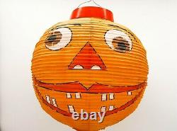 Vintage Halloween Smiling Pumpkin Honeycomb Paper Lantern 1920s 1960s RARE