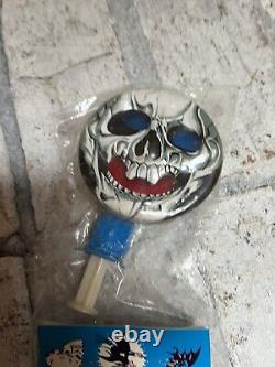 Vintage Halloween Spark Toy Skull Skeleton Litho Sparkler 60s Japan Tin NIP RARE