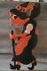 Vintage Halloween Witch Germany Cardboard Cut Out Stand Up 1940-1960 Rare 15.5'