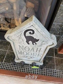 Vintage Heavy Mold Noah Moore Gravestone Halloween Decor Rare