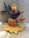 Vintage House Of Hatten Crow, Pumpkin Fall Halloween Candle Holders Art Rare