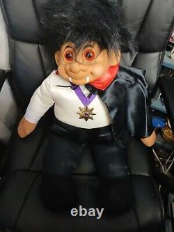 Vintage Jumbo Plush Russ Troll Doll Dressed- Vampire-super Rare Spooky Halloween