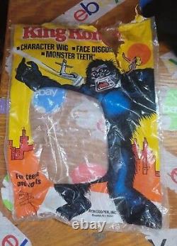 Vintage King Kong 1970s Ben Cooper Costume Disguise In Bag Fangs Wig Mask Rare