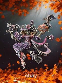 Vintage Kirks Folly Halloween Divine Diva Witch Brooch/Necklace Pendant RARE