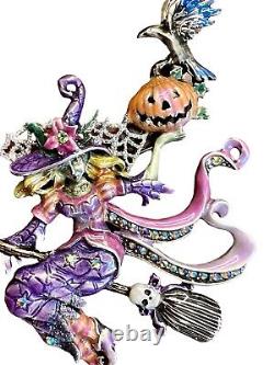 Vintage Kirks Folly Halloween Divine Diva Witch Brooch/Necklace Pendant RARE