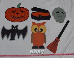 Vintage Large Lot Of Handmade Construction Paper Halloween Party Decorations