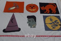 Vintage Large Lot Of Handmade Construction Paper Halloween Party Decorations