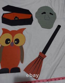 Vintage Large Lot Of Handmade Construction Paper Halloween Party Decorations