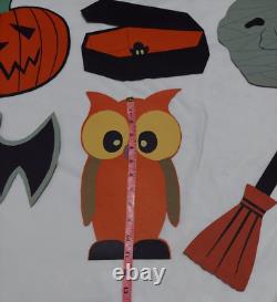 Vintage Large Lot Of Handmade Construction Paper Halloween Party Decorations