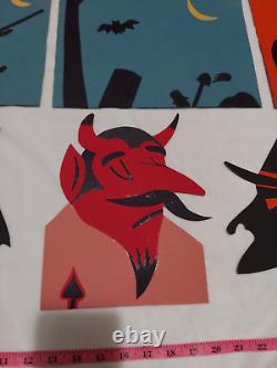 Vintage Large Lot Of Handmade Construction Paper Halloween Party Decorations