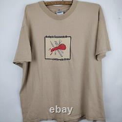 Vintage Leigh Ramsdell Shirt XL Beige Play Clothes Swiss Army Ant BMX Rare 90s