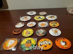 Vintage Lot of 17 Anoka, MN Halloween Capital of the World RARE Buttons Pins