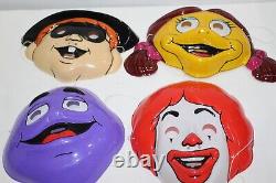 Vintage McDonald's Plastic Halloween Mask Full Set Rare Australia Ronald, Grimac