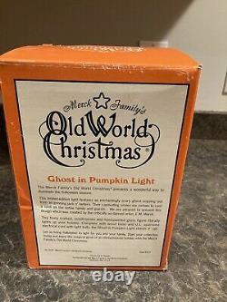 Vintage Merck Old World Christmas 1998 Ghost In Pumpkin Light Rare Halloween