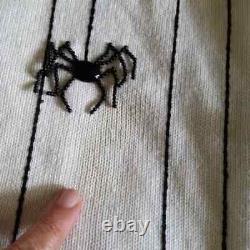 Vintage Michael Simon Beaded Spider Halloween Cardigan Sweater RARE Color Large