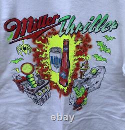 Vintage Miller Lite Thriller T-Shirt XL Halloween Theme Beer RARE Zombie 1990s