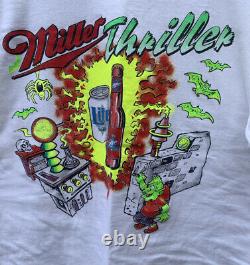 Vintage Miller Lite Thriller T-Shirt XL Halloween Theme Beer RARE Zombie 1990s