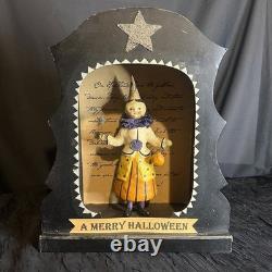 Vintage Nicole Sayre Retired Merry Halloween Shadow Box Rare Collectible