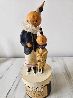 Vintage Nicole sayre RARE trick treat Midwest Halloween pumpkin container decor
