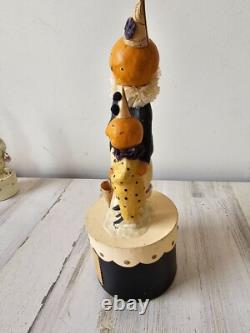 Vintage Nicole sayre RARE trick treat Midwest Halloween pumpkin container decor