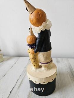 Vintage Nicole sayre RARE trick treat Midwest Halloween pumpkin container decor