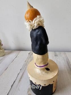 Vintage Nicole sayre RARE trick treat Midwest Halloween pumpkin container decor