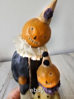 Vintage Nicole sayre RARE trick treat Midwest Halloween pumpkin container decor