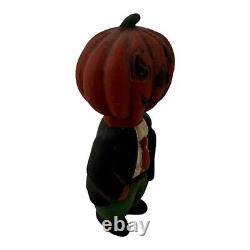 Vintage PUMPKIN Head in SUIT. Cool Halloween Menswear Humor. RARE c. 1950's RARE