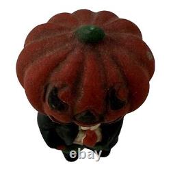 Vintage PUMPKIN Head in SUIT. Cool Halloween Menswear Humor. RARE c. 1950's RARE