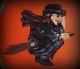 Vintage Paper Mache Halloween Witch On Broomstick 17x15x6 Rare