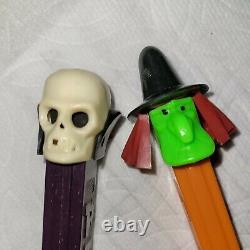 Vintage Pez Witch & Skull Halloween No Feet Rare