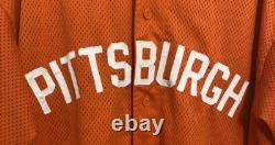 Vintage Pittsburgh Pirates Majestic MLB Orange Halloween Jersey Rare XXL
