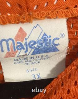 Vintage Pittsburgh Pirates Majestic MLB Orange Halloween Jersey Rare XXL