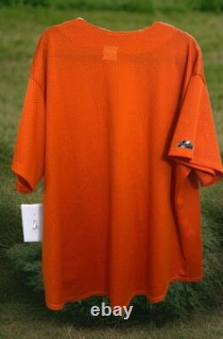 Vintage Pittsburgh Pirates Majestic MLB Orange Halloween Jersey Rare XXL